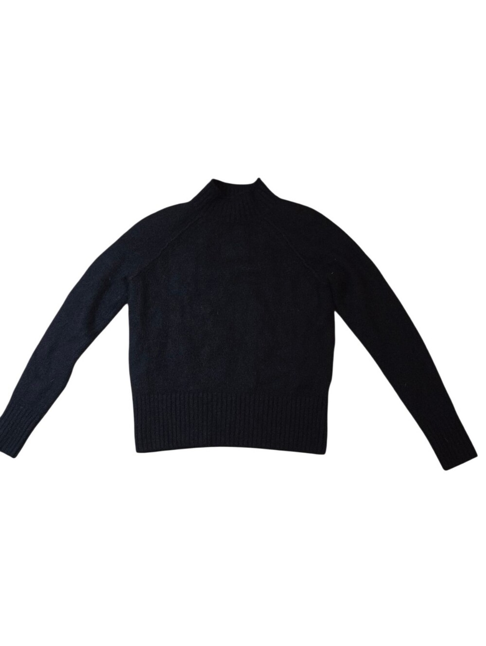 Pullover Sweater Small Banana Rebublic Mock Turtle Neck Black Wool Yak Blend XS